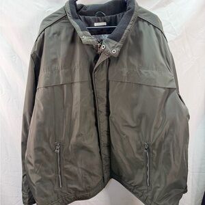 Perry Ellis Portfolio Winter Jacket Mens 3xl Olive quilted lining Zip Pockets